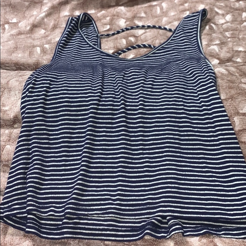 Cotton tee blue and white striped